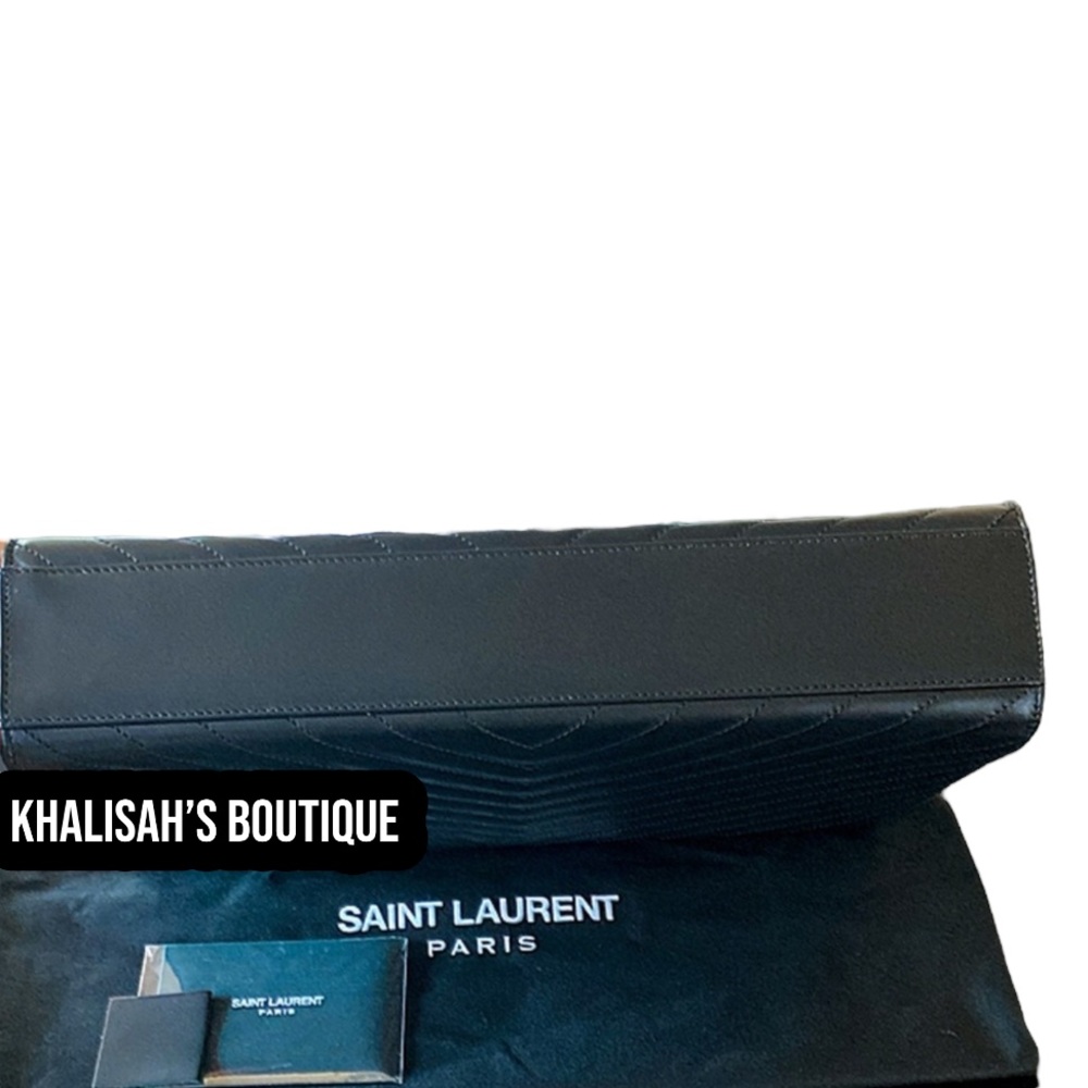 NEW & Extremely Rare!! YSL SAINT LAURENT ENVELOPE LAMBSKIN SMOOTH LEATHER LARGE! - Picture 13 of 16